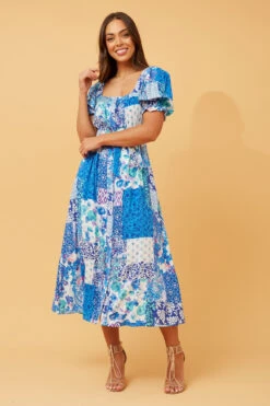 BRITTANY PATCHWORK FLORAL DRESS -Femme Connection Sales 7a72e77257eb332a85b0c5c06fe1ab5d