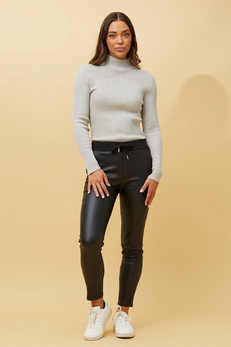 PIERRE WET LOOK JOGGER PANTS 5 PIERRE WET LOOK JOGGER PANTS - Image 3