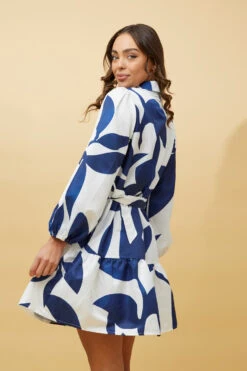 LEAF PRINT SHIRT DRESS -Femme Connection Sales 7b0f09688ea85b7f2005e834fe321e0a