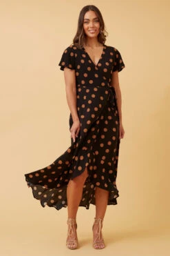 RAMISA POLKA DOT WRAP DRESS -Femme Connection Sales 7c007c9a58ca465fad1353dda53e6d9a
