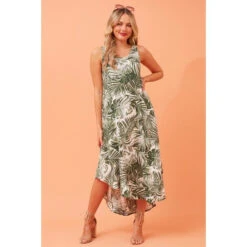 UMBRELLA LEAF PRINT MIDI DRESS 17 UMBRELLA LEAF PRINT MIDI DRESS -Femme Connection Sales 7ce7fad0dd745fb12b470a5f5d545637