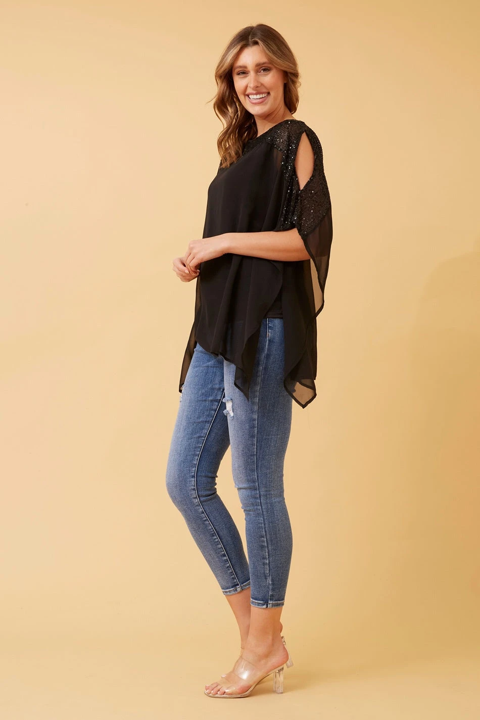 MARILYN SEQUIN COLD SHOULDER TOP 8 MARILYN SEQUIN COLD SHOULDER TOP - Image 6