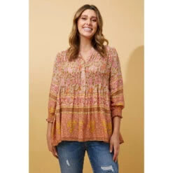 KARISSA BOHO PRINT TOP -Femme Connection Sales 7f91ae6d107e52ff3ec4943b2c433172