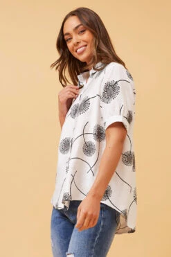 YELINA DANDELION PRINT SHIRT -Femme Connection Sales 8093e7d9ae7aabe89491fa4d2a95eebf