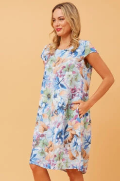 SISLEY FLORAL LINEN SHIFT DRESS 20 SISLEY FLORAL LINEN SHIFT DRESS -Femme Connection Sales 8109c7b66b86833b4e353226d06a14f5