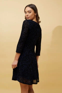 CAMILA FLOCKING PRINT LACE SHORT DRESS -Femme Connection Sales 81874fcf82150fd7f8fab03092325394