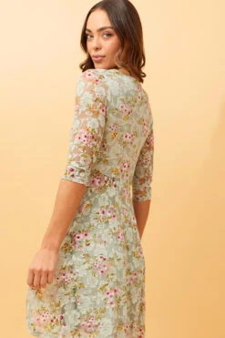 OLIVIA ZIP FRONT FLORAL LACE DRESS -Femme Connection Sales 81e4c74944b28ed1b333c192355e9d90