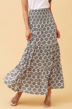 BETTINA ABSTRACT PRINT MAXI SKIRT -Femme Connection Sales 8246cf4a1fb7b19a476f81646f795b7f