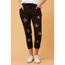 JANJA EMBELLISHED STAR PRINT JOGGERS -Femme Connection Sales 828720eb99a11e4e6bdb191f04b42b87
