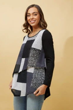 BOBBI DOUBLE LAYER COLOUR BLOCK TOP -Femme Connection Sales 82ae81606b163aa2dcfdde797262a019