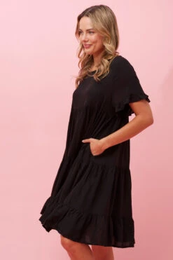 KELLY TIERED LINEN SHORT DRESS -Femme Connection Sales 833cc4e24c2b62073d0eb4aa88226a92