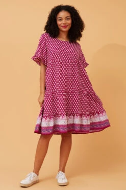 KELLY BORDER PRINT DRESS
