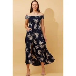 ROBIN FLORAL BARDOT MAXI DRESS -Femme Connection Sales 83f8d952be1638ad4a0d45c36bc31315