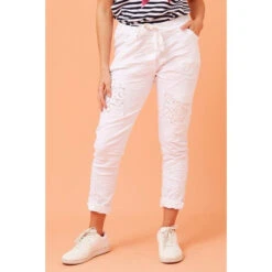 JANJA SEQUIN PATCHWORK PRINT JOGGERS -Femme Connection Sales 84b1c9018f1f9f8904c4cc232d795584