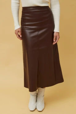 AUBREE VEGAN LEATHER MAXI SKIRT -Femme Connection Sales 86a28d69f63c1705e5041462d4f601c3