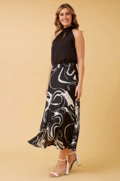 CYRUS ABSTRACT PRINT MIDI SKIRT -Femme Connection Sales 86d43fa217664ac56d3b2df0a54b3b93