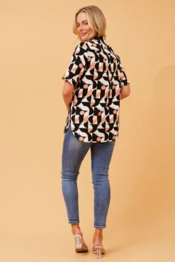 NURA ABSTRACT PRINT SHIRT -Femme Connection Sales 86e0a984d7b39a650d015a16da49d94f
