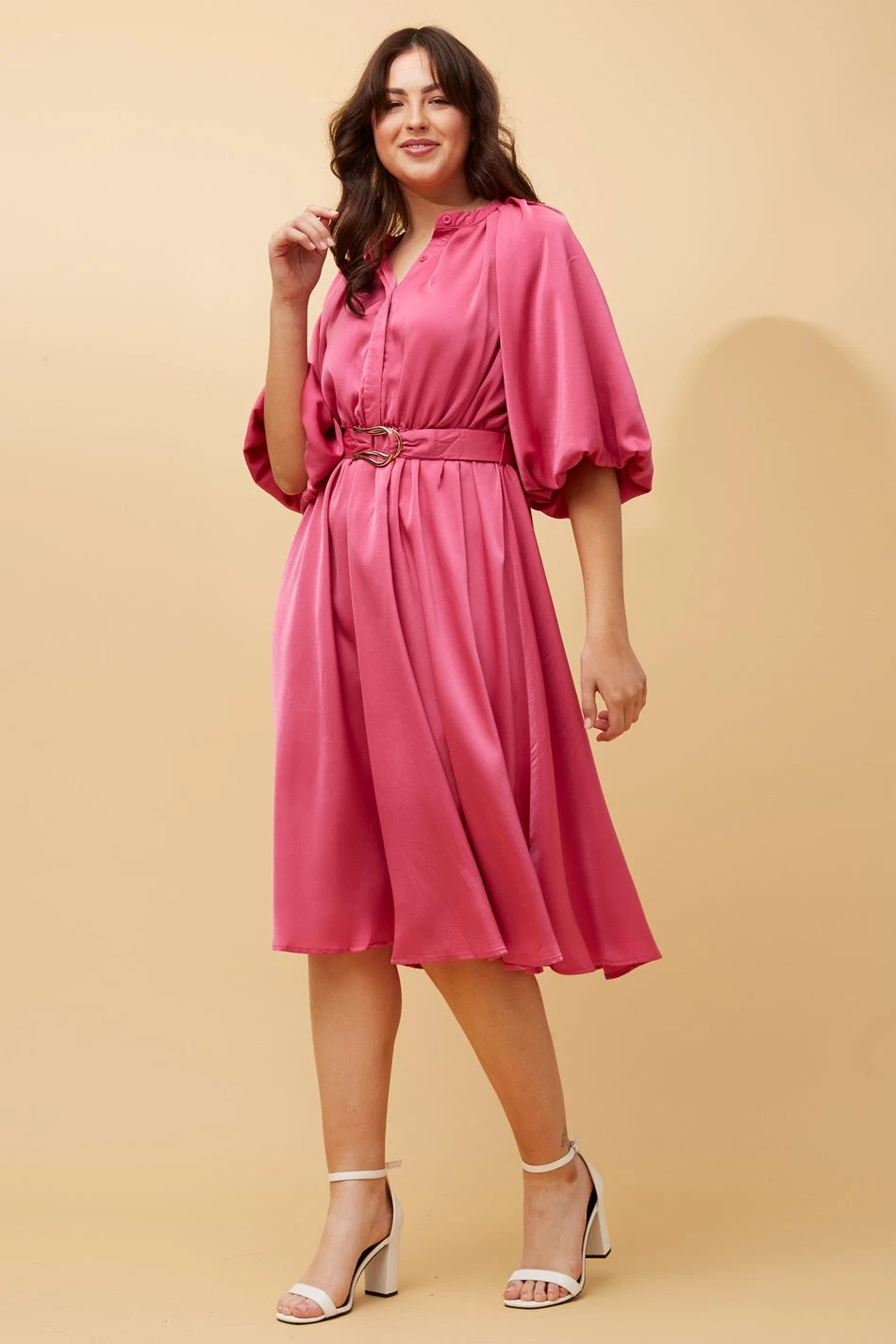 QUEENIE SATIN MIDI DRESS 9 QUEENIE SATIN MIDI DRESS - Image 7