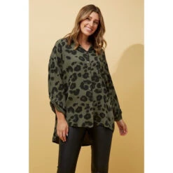 HAVANA ANIMAL PRINT SHIRT -Femme Connection Sales 8821d5fca38e14c0cb1d566e77ba12ac