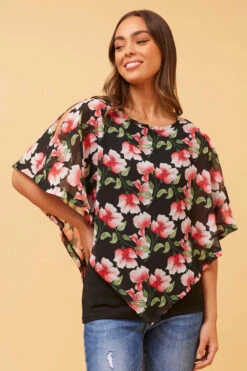 CAREY DOUBLE LAYER FLORAL TOP -Femme Connection Sales 88c28d5ca2d63a60122f8510b8fd403a