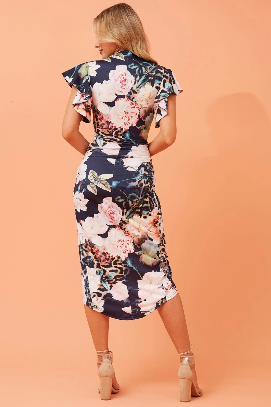 LARINA LEOPARD FLORAL WRAP DRESS 8 LARINA LEOPARD FLORAL WRAP DRESS - Image 6