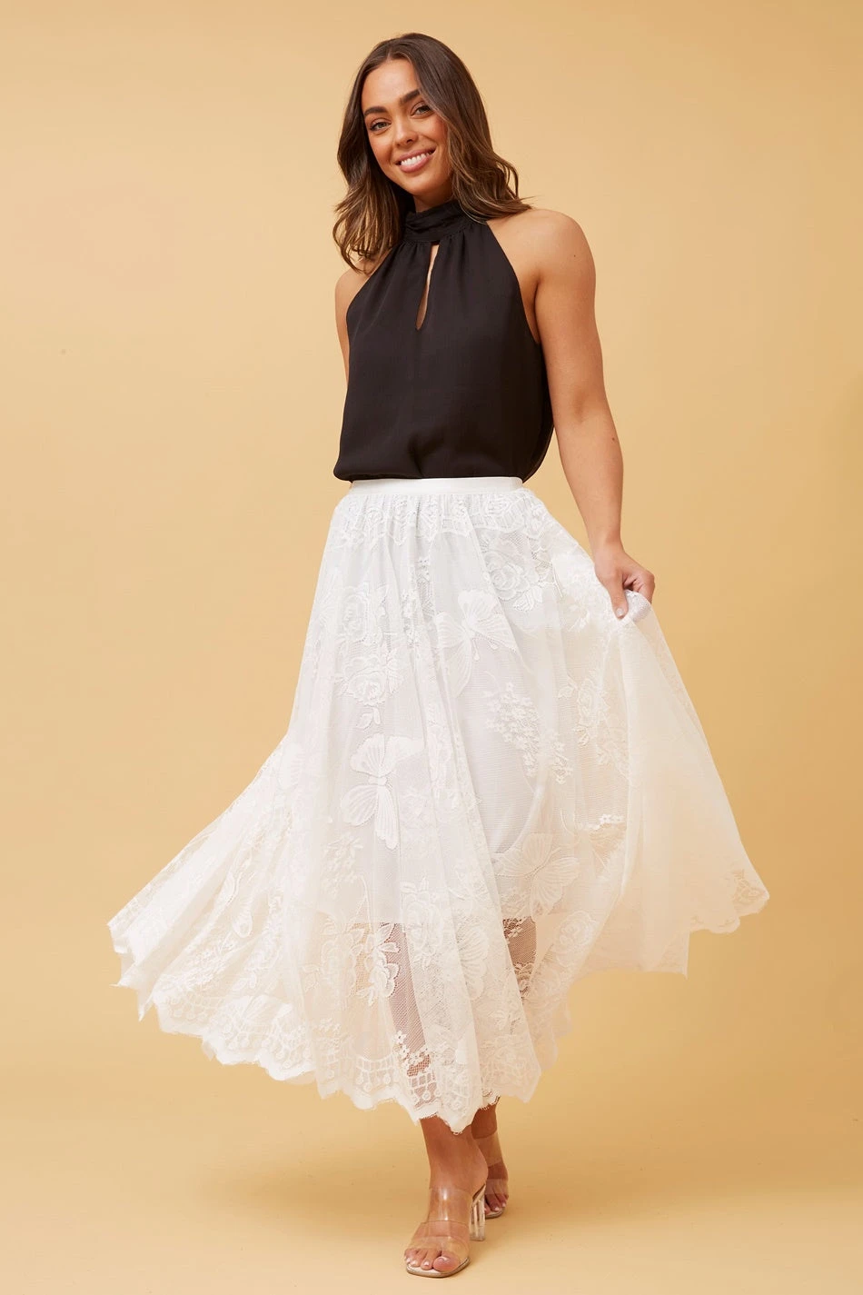 PHOENIX LACE MIDI SKIRT 6 PHOENIX LACE MIDI SKIRT - Image 4