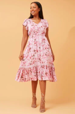 MOROCCO MIDI FLORAL DRESS -Femme Connection Sales 8ca2a206d5ccf39ecabfac808a7da915