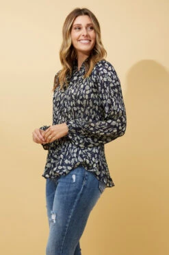 PETA MICRO PLEAT FLORAL BLOUSE -Femme Connection Sales 8daa4906bc2fe89b45fea39204d51255