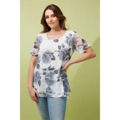 FLORAL LAYERED CROCHET TOP -Femme Connection Sales 8e35acb54826839f8c53bec559ed3353
