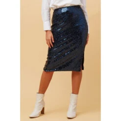 WINSOME SEQUIN MIDI SKIRT -Femme Connection Sales 8f02593bd340145c9c32efdf7d5f4bd3