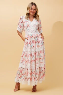 BYRON LACE TRIM FLORAL MAXI DRESS 12 BYRON LACE TRIM FLORAL MAXI DRESS -Femme Connection Sales 8fd8d8e8bb0dc496a65f1e1d0e9ee569