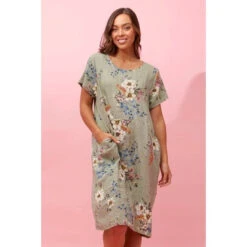 ANTONELLA FLORAL LINEN MIDI DRESS -Femme Connection Sales 8fd8ea9bcdf68e423e0390babba11331