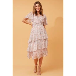 WINDSOR FLORAL RUFFLE LAYERED DRESS -Femme Connection Sales 90a190a482066aa3552bbb55473d17c9