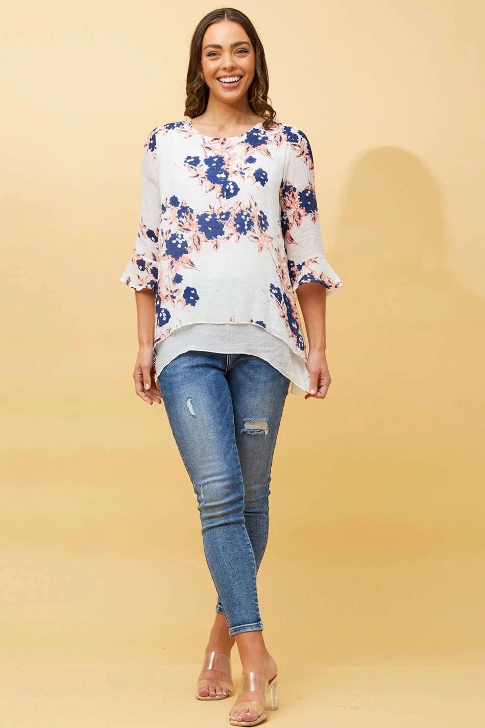 RUMI DOUBLE LAYER FLORAL TUNIC TOP 6 RUMI DOUBLE LAYER FLORAL TUNIC TOP - Image 4