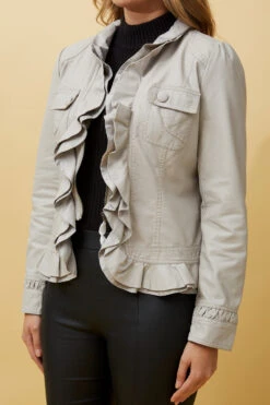 FRILL VEGAN LEATHER JACKET -Femme Connection Sales 914f5f5ba967235256751e749c3e2c36