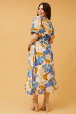 KATINA FLORAL BELTED MIDI DRESS -Femme Connection Sales 91530fa36d51097e1f7172e451552d21