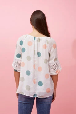 POLKA DOT PEASANT TOP -Femme Connection Sales 91abdffc550733261e658578f67ac84f