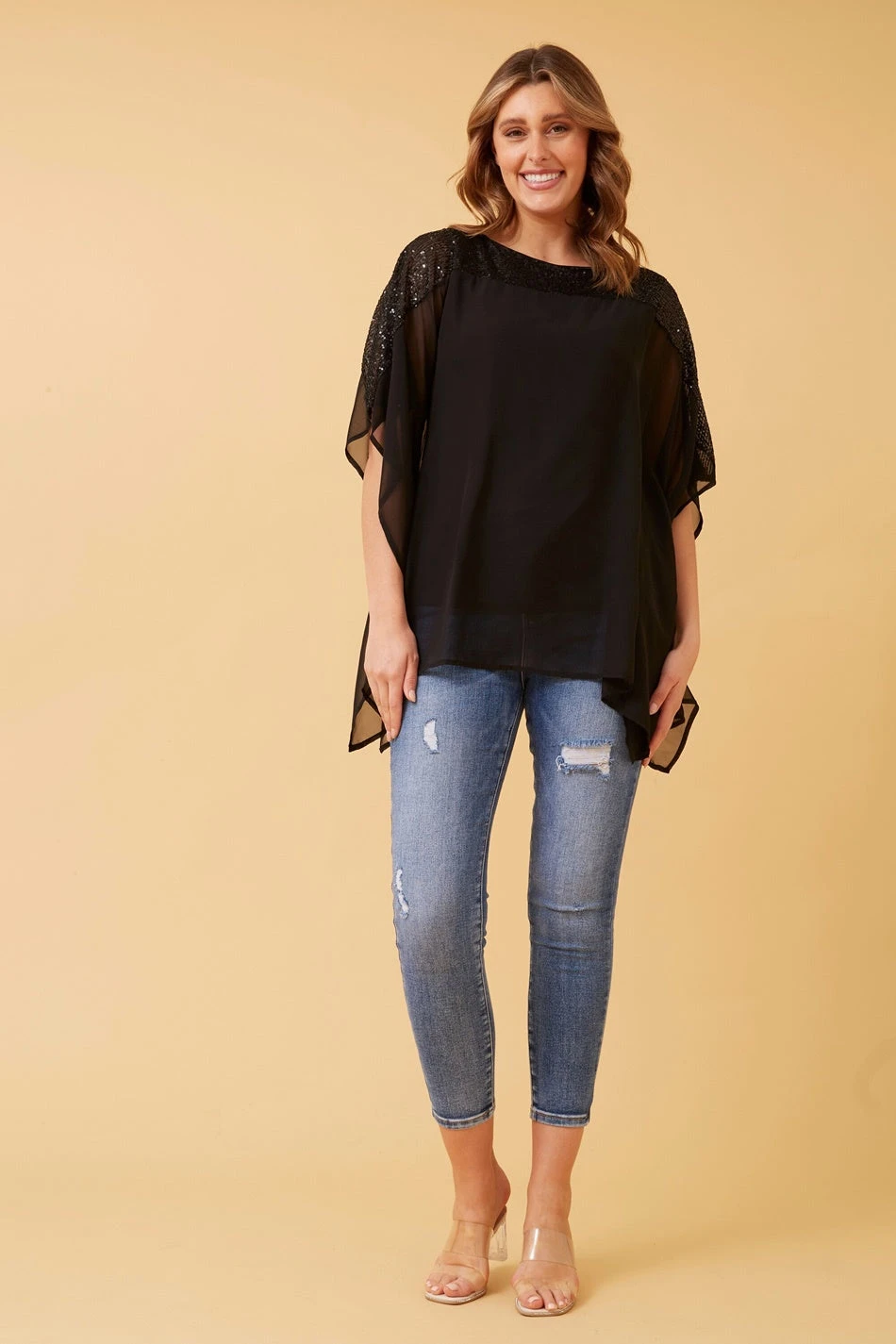 MARILYN SEQUIN COLD SHOULDER TOP 6 MARILYN SEQUIN COLD SHOULDER TOP - Image 4