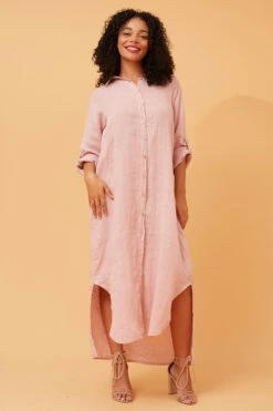 KIMMY BUTTON FRONT LINEN SHIRT DRESS -Femme Connection Sales 92eafc620d687dfaf6ed2ecce35d2637