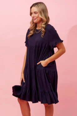 KELLY TIERED LINEN SHORT DRESS -Femme Connection Sales 9358f598dfa9f63f3337e29f4df0ed44