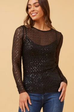 LEISEL SEQUIN TOP -Femme Connection Sales 93e63625d8e0743649ef95101d6547d0