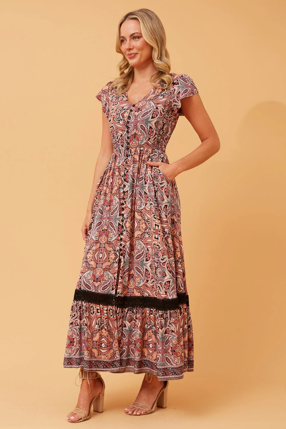 MOROCCO PAISLEY BOHO MAXI DRESS 7 MOROCCO PAISLEY BOHO MAXI DRESS - Image 5