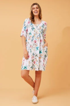 PISA FLORAL LINEN DRESS -Femme Connection Sales 9461305ce8a3383624815e09ce1c16c4