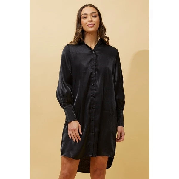GERTIE SATIN SHIRT MIDI DRESS 10 GERTIE SATIN SHIRT MIDI DRESS - Image 8