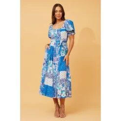 BRITTANY PATCHWORK FLORAL DRESS -Femme Connection Sales 9481c39805543286412ba9af3d74c0b5