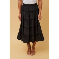 LUCIENE LACE TIERED MIDI SKIRT -Femme Connection Sales 94992e4a56525ddc944cf5ce09b16b1d