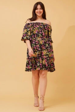 GRETA FLORAL SHORT DRESS -Femme Connection Sales 94abbc9e7527868668935c764087df30