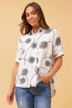 YELINA DANDELION PRINT SHIRT -Femme Connection Sales 94d95640fb7f5f83f5cb41569691f429