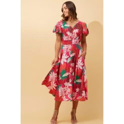 Stella FLORIDA LEAF PRINT MIDI DRESS 17 Stella FLORIDA LEAF PRINT MIDI DRESS -Femme Connection Sales 94e135b217b95e5c467cebf606a60d22