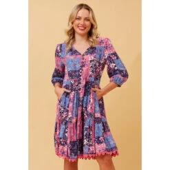 ARRAN PATCHWORK FLORAL BOHO DRESS -Femme Connection Sales 94e547dad4541154298269e779ecf676